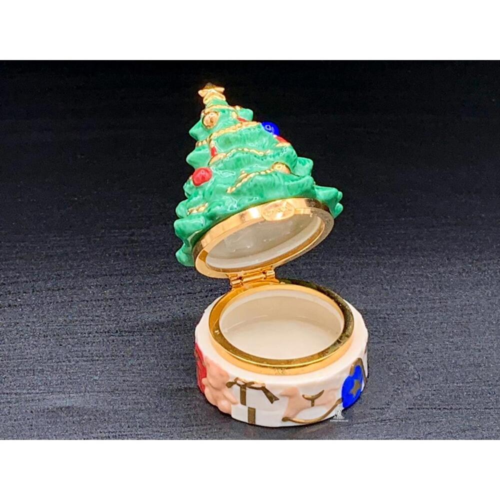 Lenox Christmas Tree Trinket Box Holiday Porcelain Hinged Keepsake - Picture 2 of 5